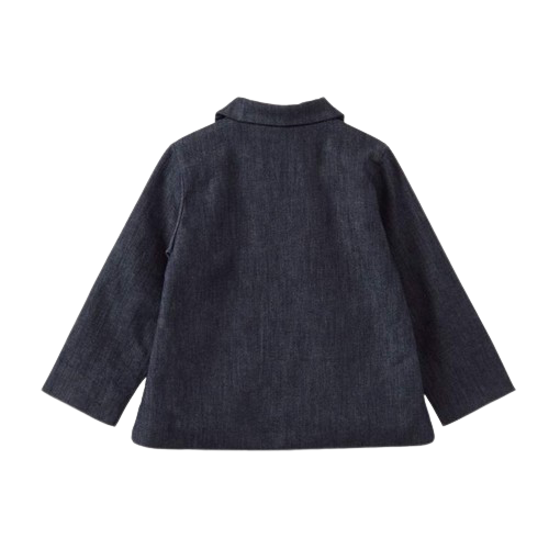 A stylish image showcasing "The Denim Jacket," a wardrobe staple that exudes classic coolness with its timeless denim fabric. This versatile jacket adds a touch of casual flair to any outfit, making it a must-have for a chic and laid-back style.
